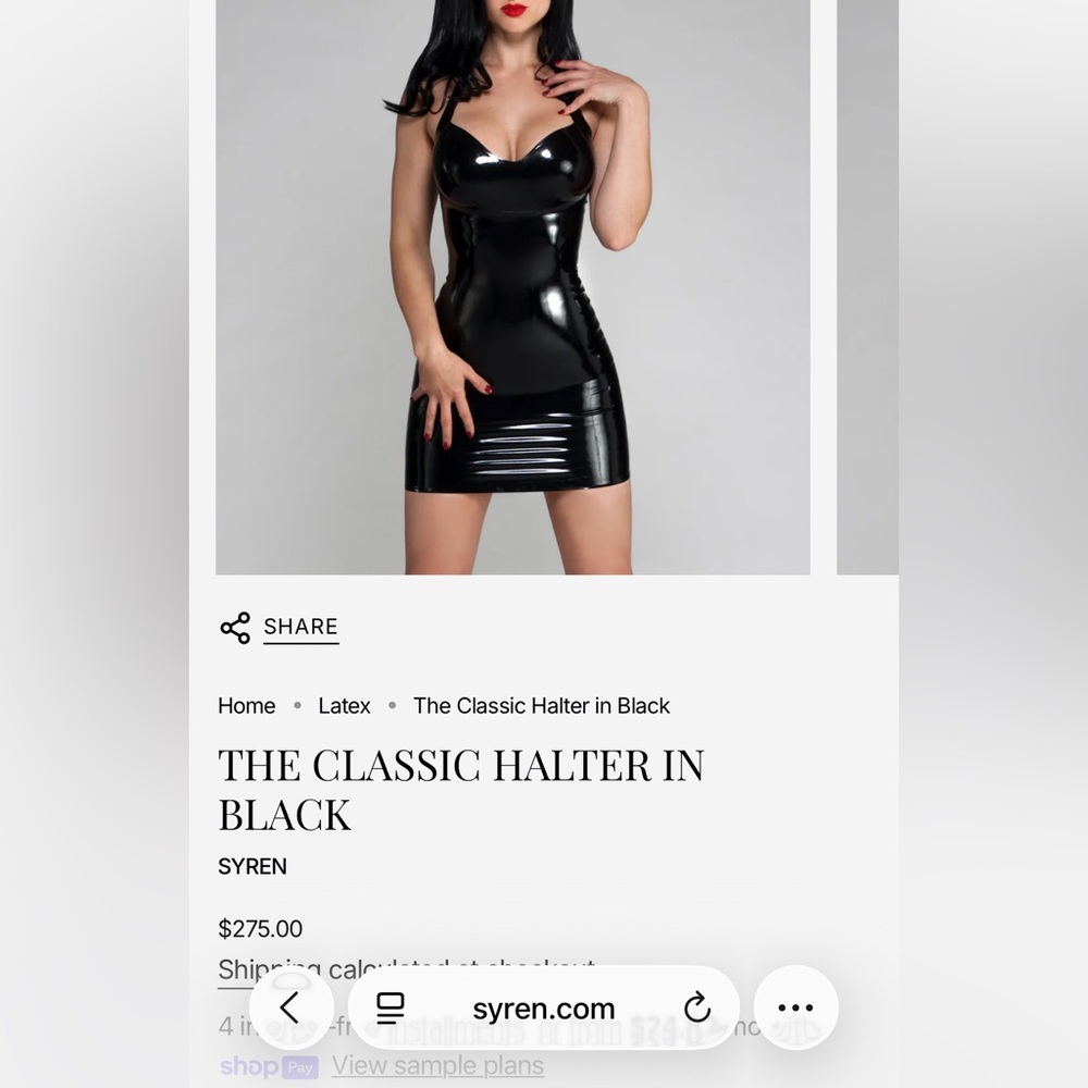 SYREN Latex Classic Halter Top - Picture 3 of 5